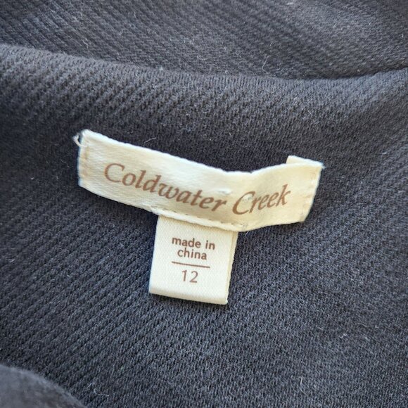 Coldwater Creek Black Cotton Moto Jacket Blazer Comfy Casual Fall Glam Edgy - Picture 9 of 11